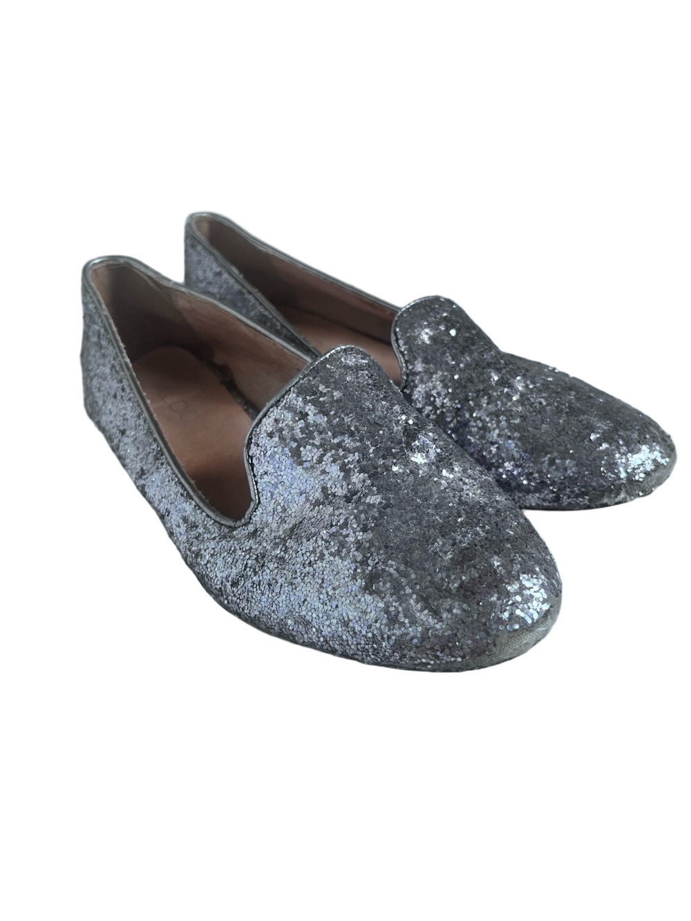 ALDO Silver Purple Glitter Slip-On Loafer Flats Size 7.5